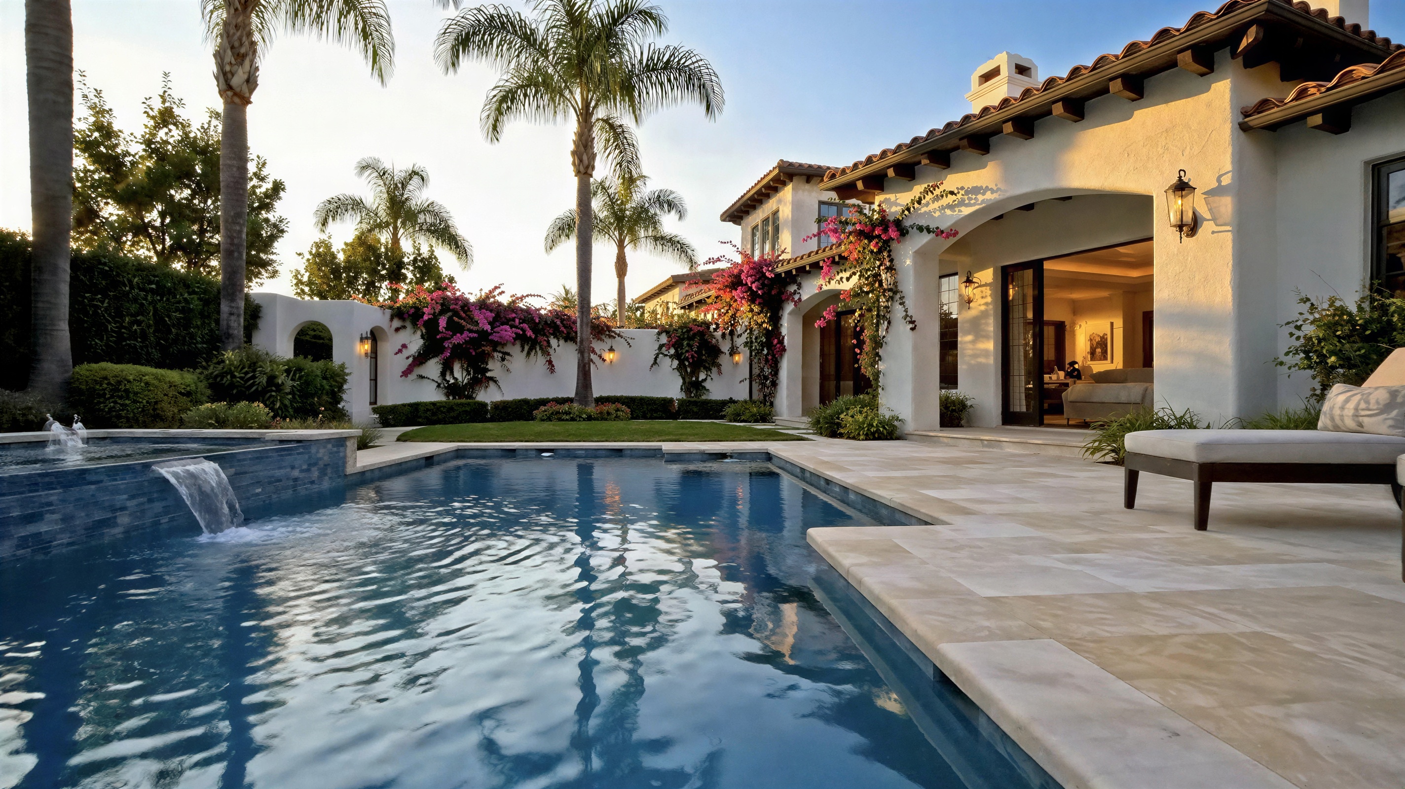 A Southern California residence at golden hour